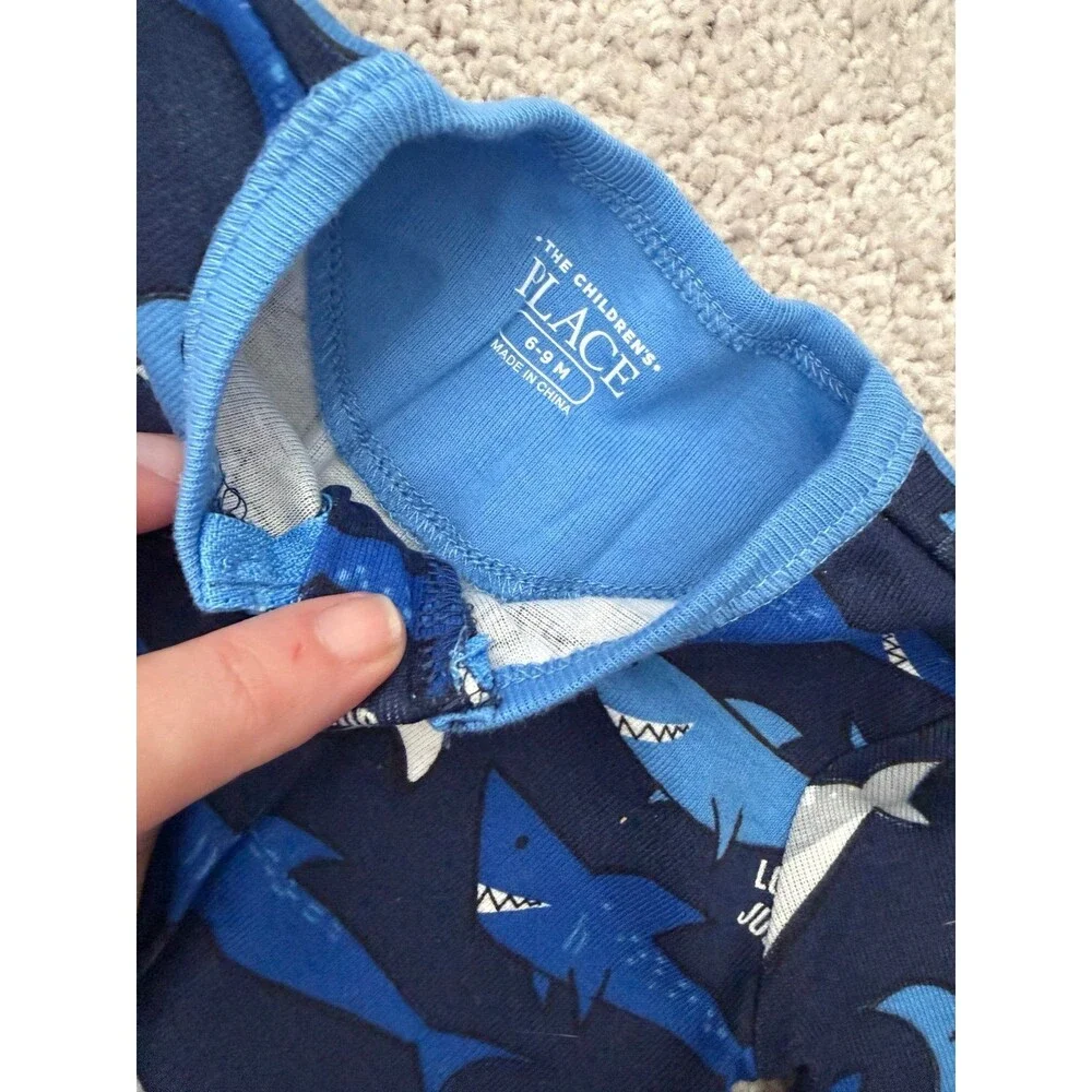 NEW TCP Shark Jammie’s Boys Navy & Gray & White Jam’s Set 6-9 Months